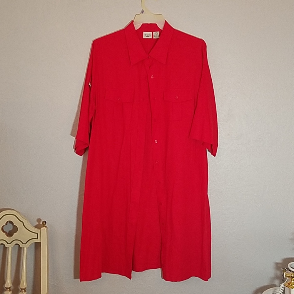 Long red dress/over coat type.
